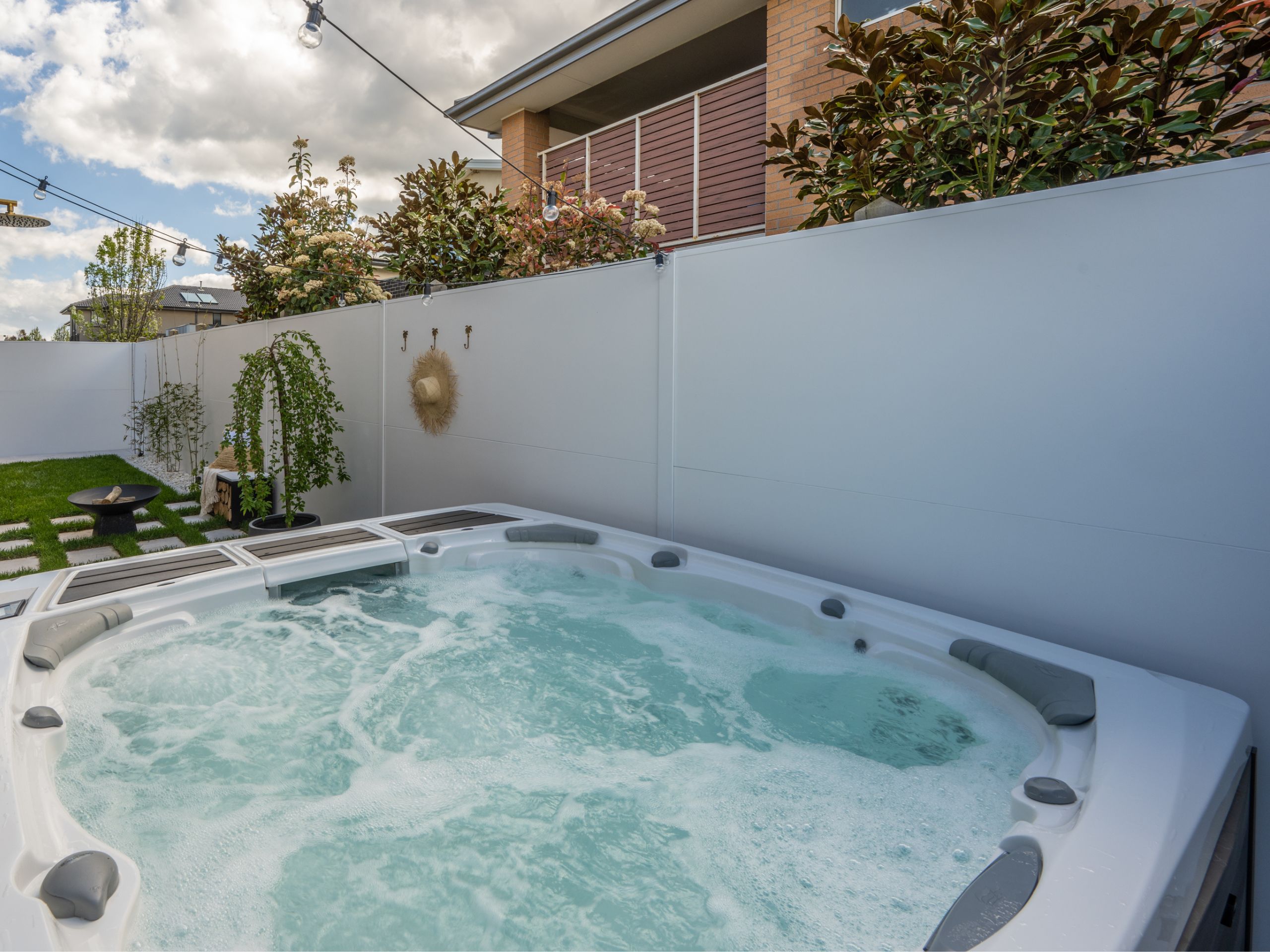 An outdoor jacuzzi or hot tub is an ideal addition to your outdoor courtyard 