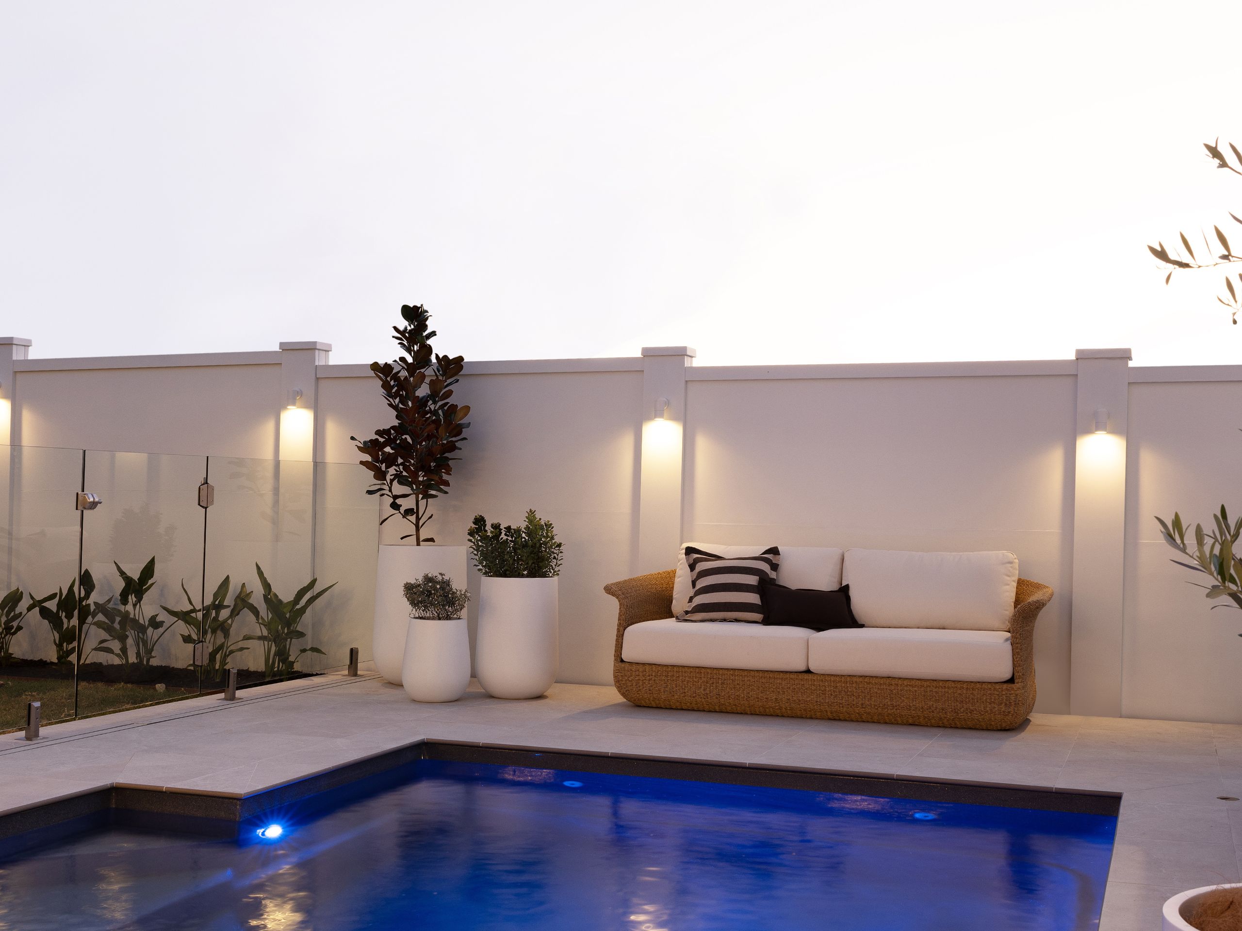 Incorporating lighting within your ModularWall will help to extend your enjoyment of your outdoor spaces 