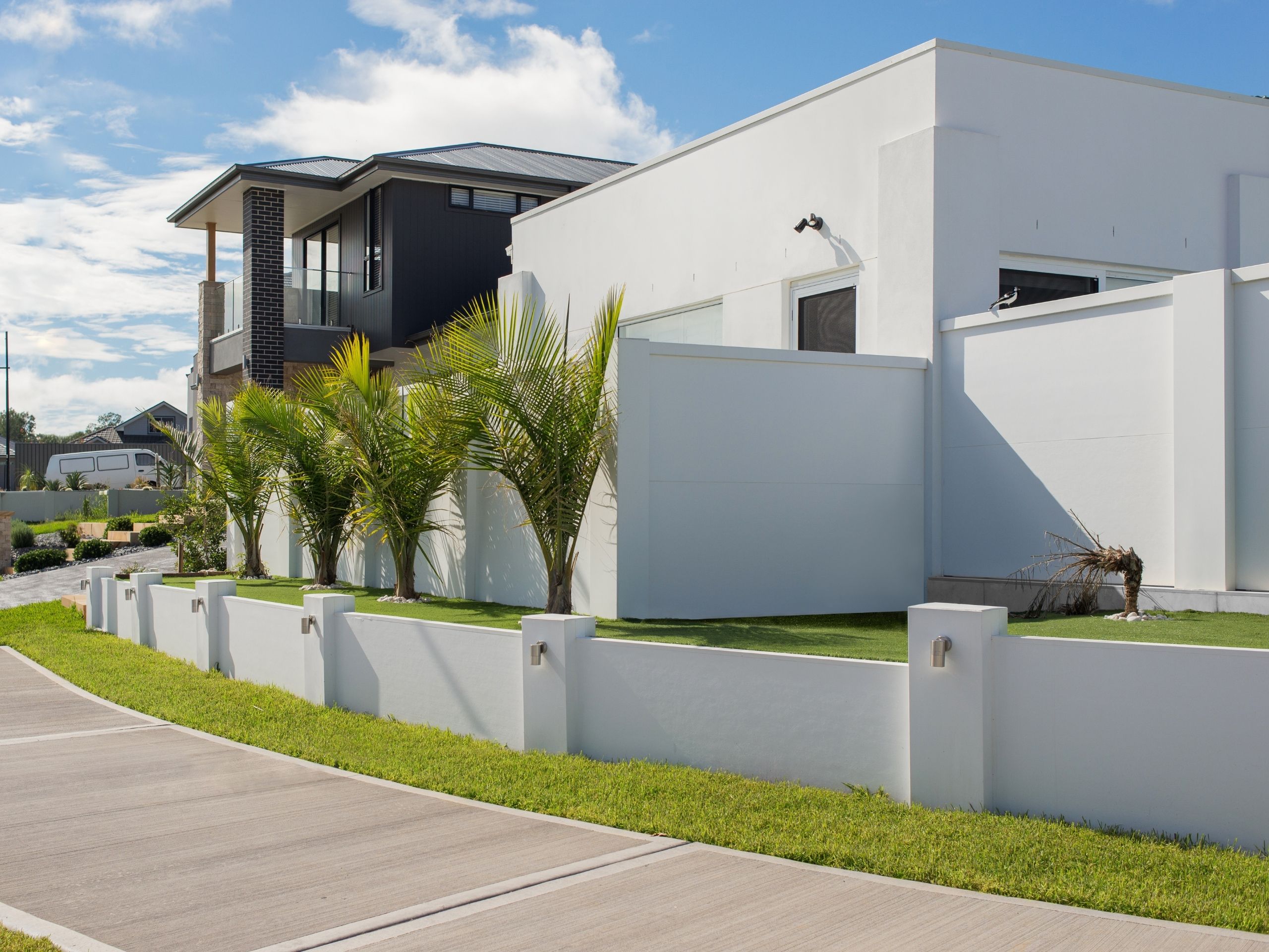 Creative retaining walls are ideal for corner blocks