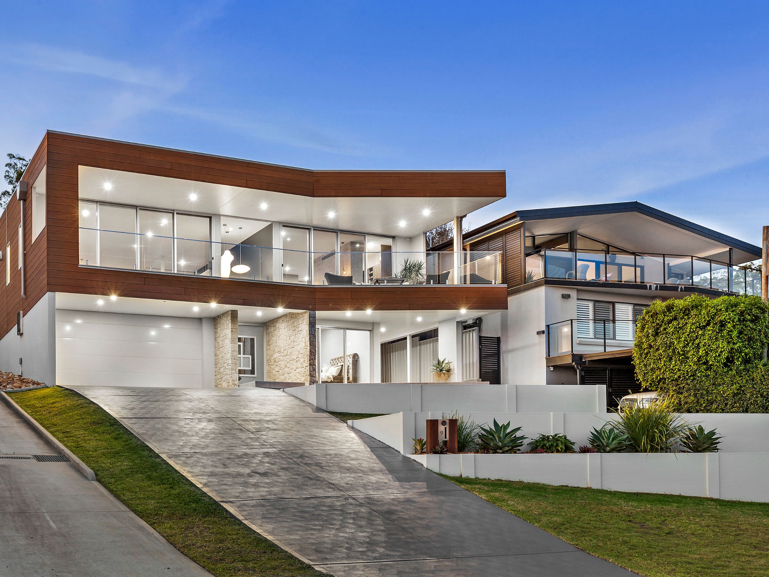 Create an architectural feature using retaining walls