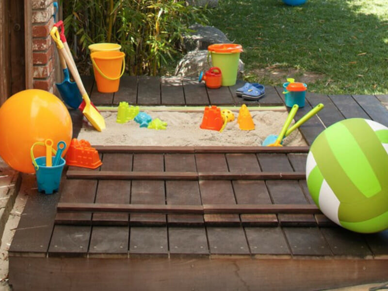 Sandpit - Pinterest Image - the best Kids' backyard play area
