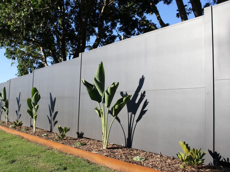 Boundary wall and fencing project: Boundary fence with TrendWall painted black.