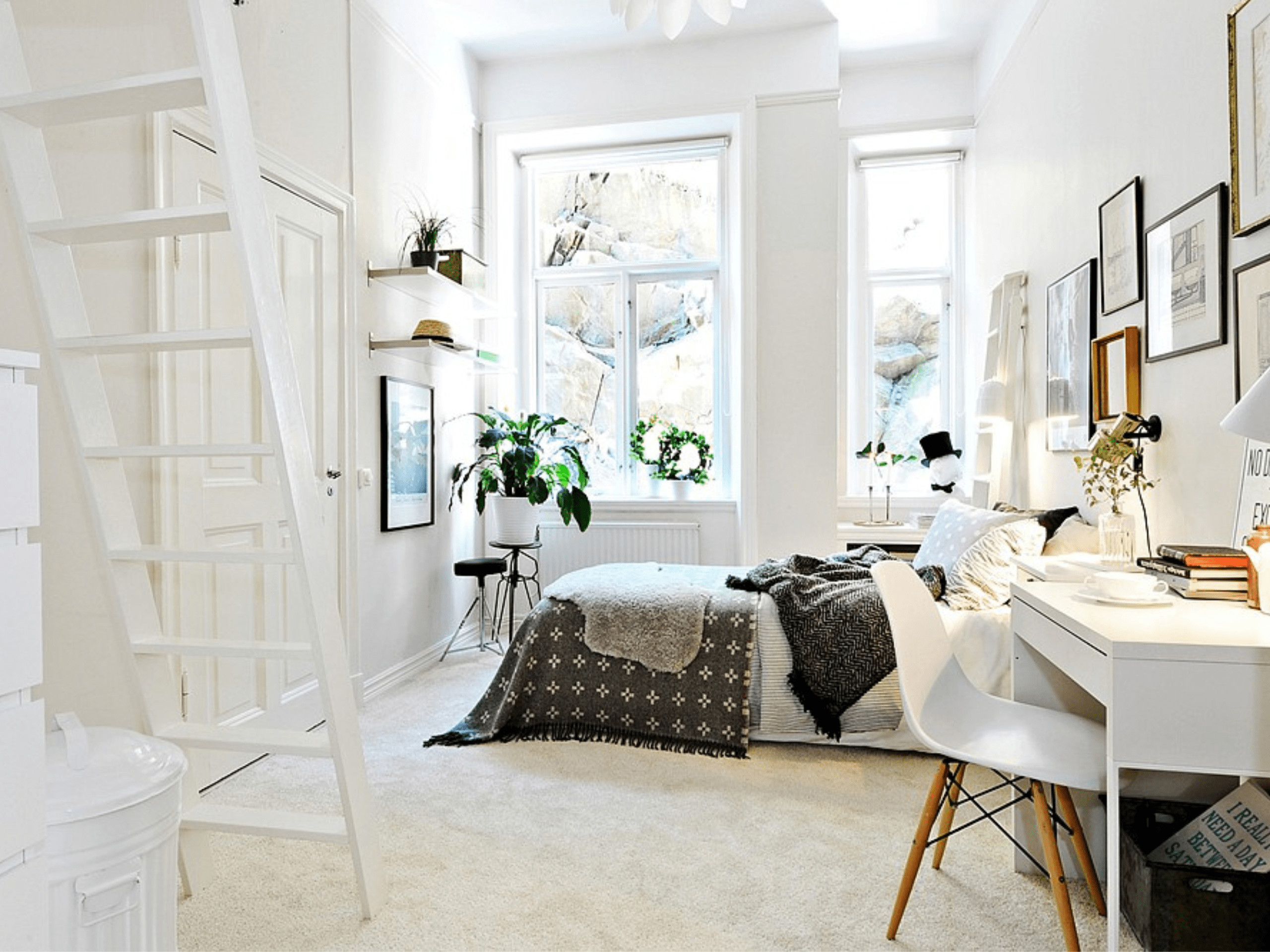 White Scandi bedroom