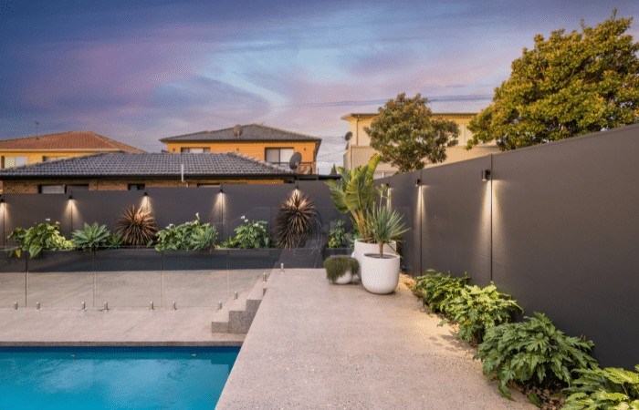 Fencing options often include Pool and privacy walls