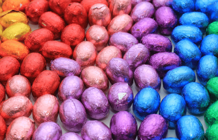 Colour coordinated Easter egg hunt