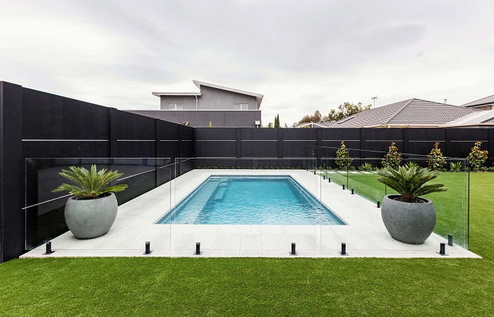 Paint colour inspiration - Dark Pool Feature Wall With Expressed Joint | ModularWalls