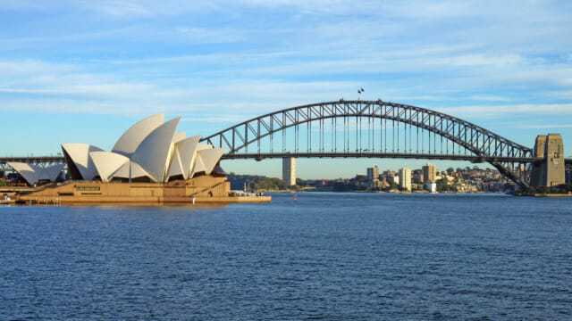 Sound absorption panels in Opera House & Harbour Bridge