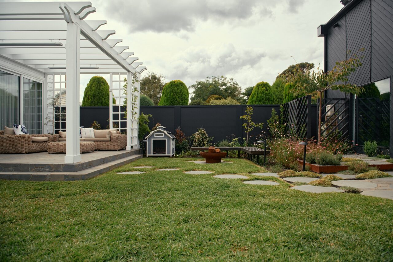 Shaynna Blaze - Country Home Rescue - Black VogueWall with external wall capping and flush post tops | DIY Garden Idea