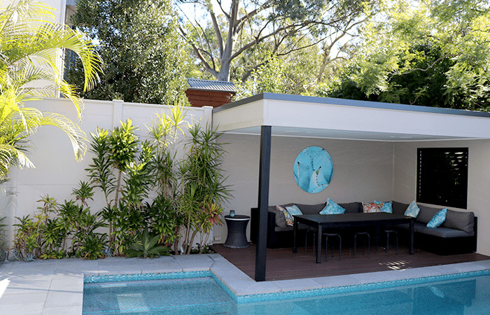 Susie T Designs - TrendWall boundary wall and pool cabana