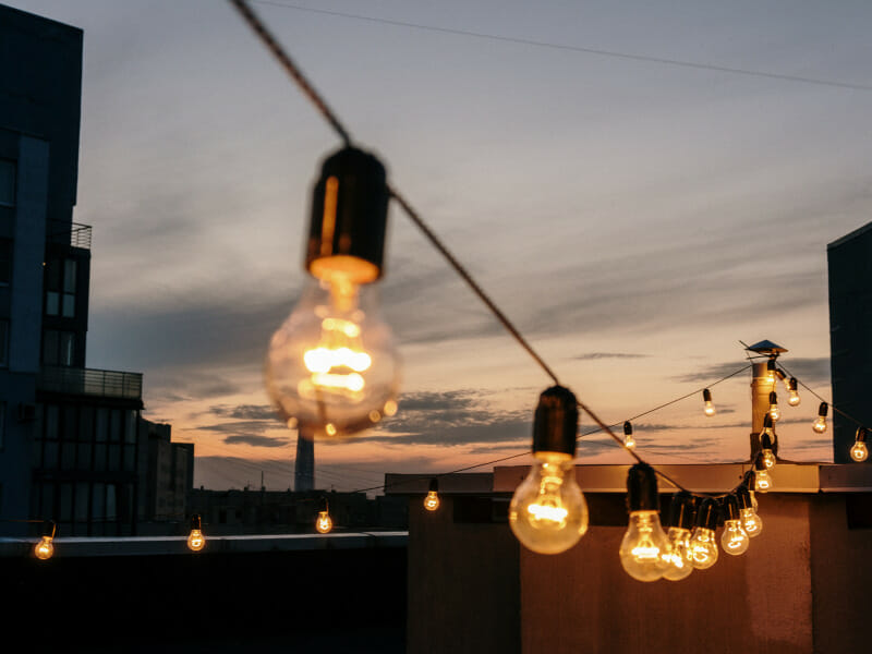 Festoon string lights - backyard lighting ideas
