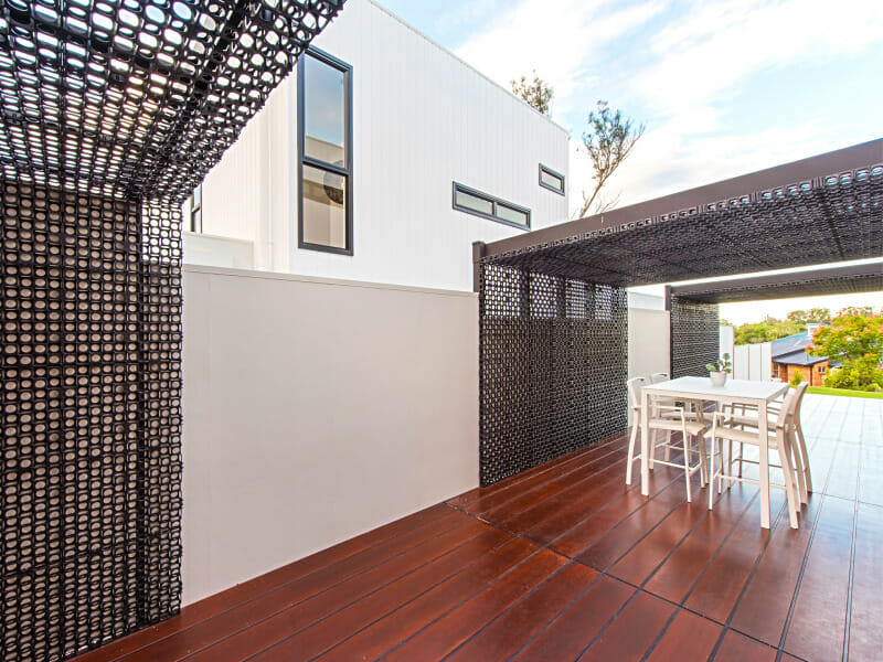 Residential Dividing Feature Walls help to make simple but stylish outdoor rooms