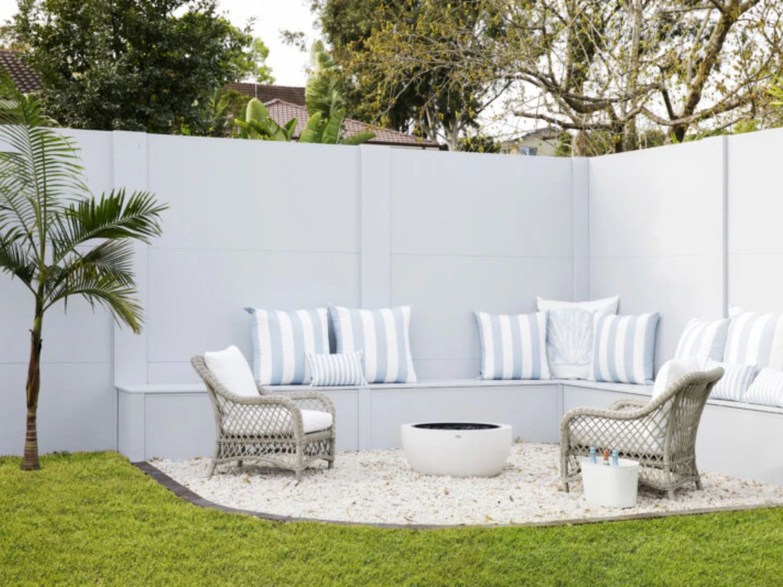 A fire pit is a great DIY garden idea for the cooler months