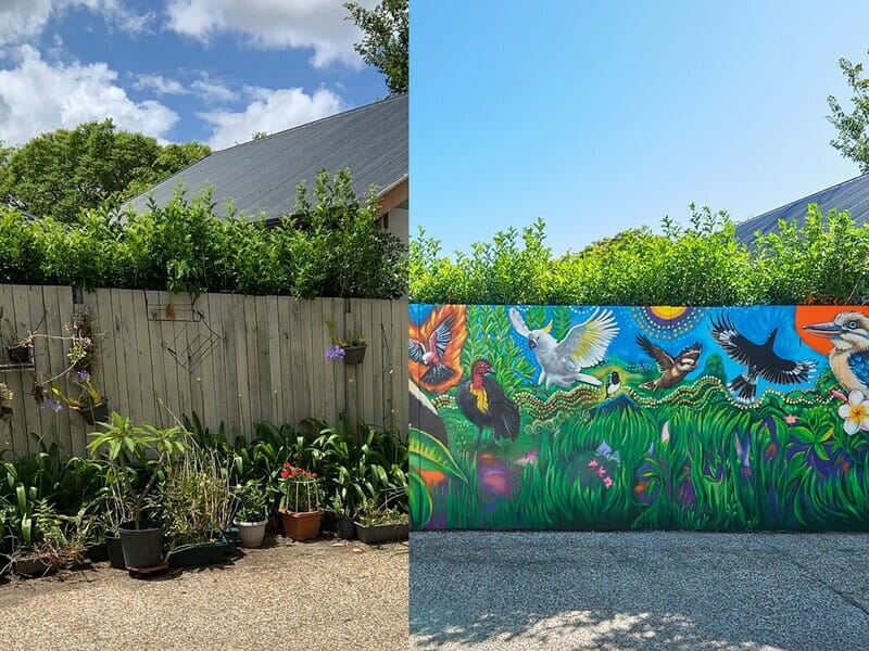 Before and After installing a TrendWall fence 