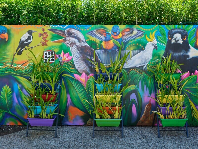 TrendWall fence with three plant stands