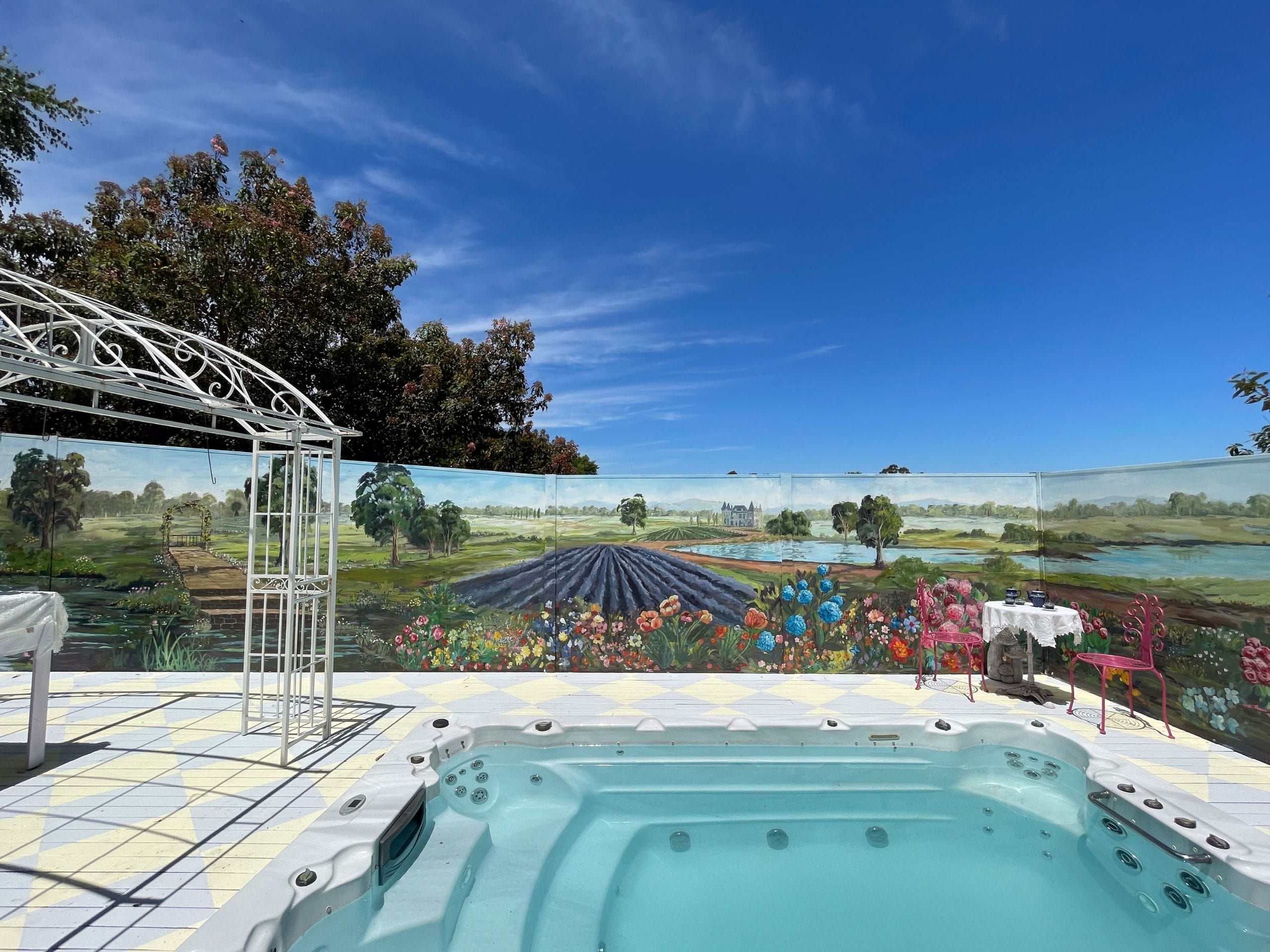 Outdoor walls can also become a canvas for creativity.