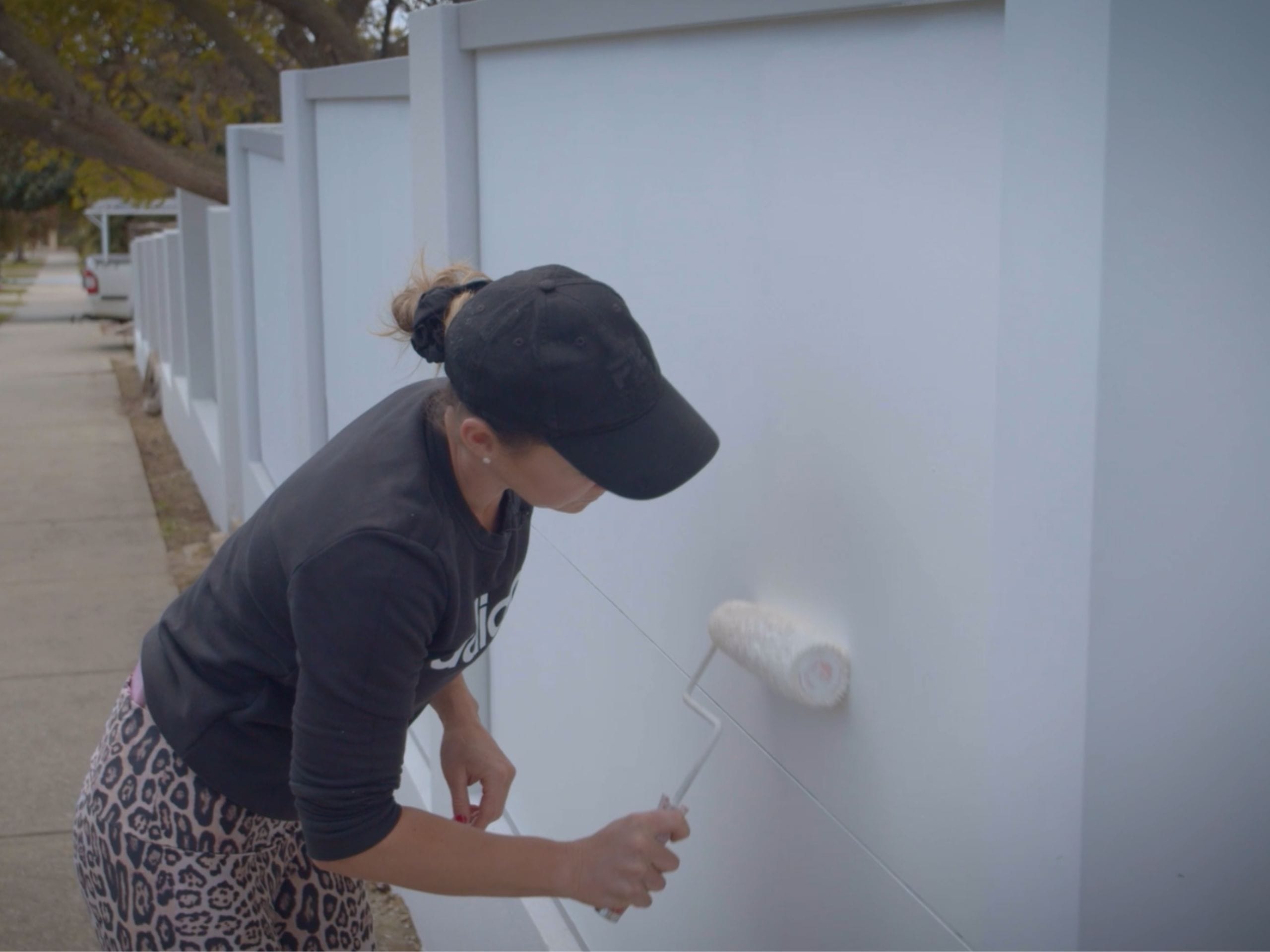 A fresh coat of paint works wonders. Elise painting her VogueWall.