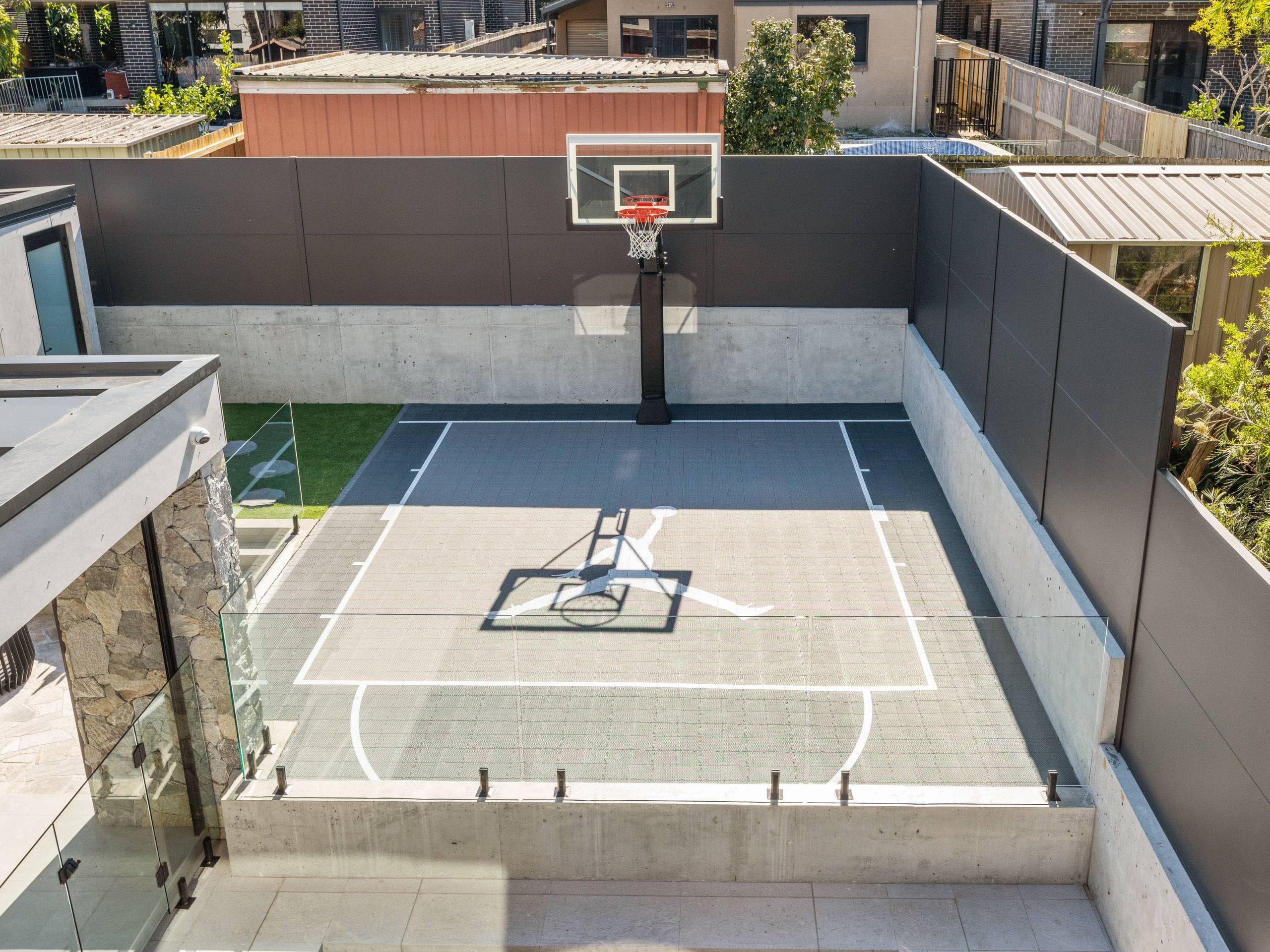 A basketball court can provide hours of outdoor enjoyment