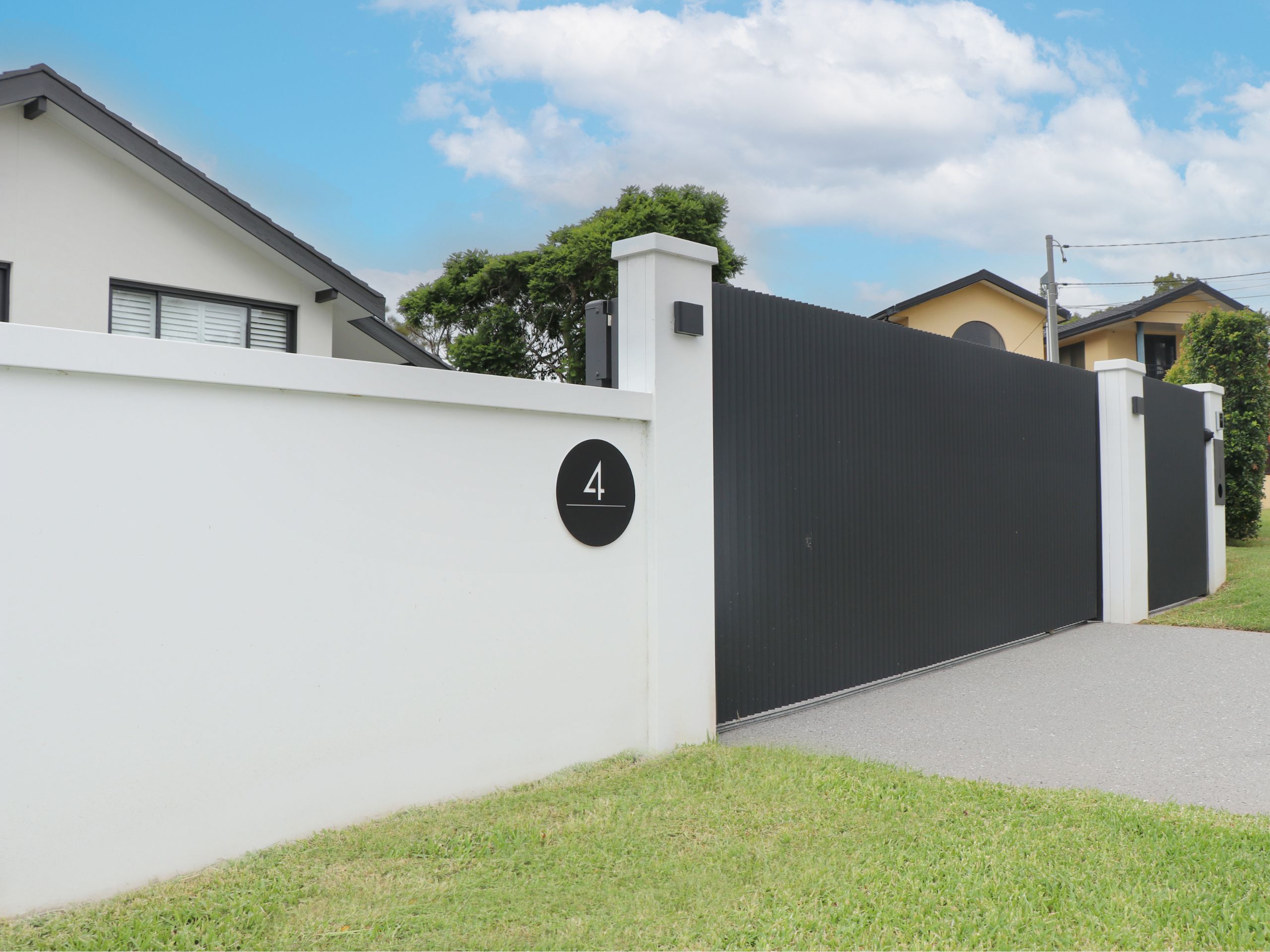 A modern front fence brings security and safety