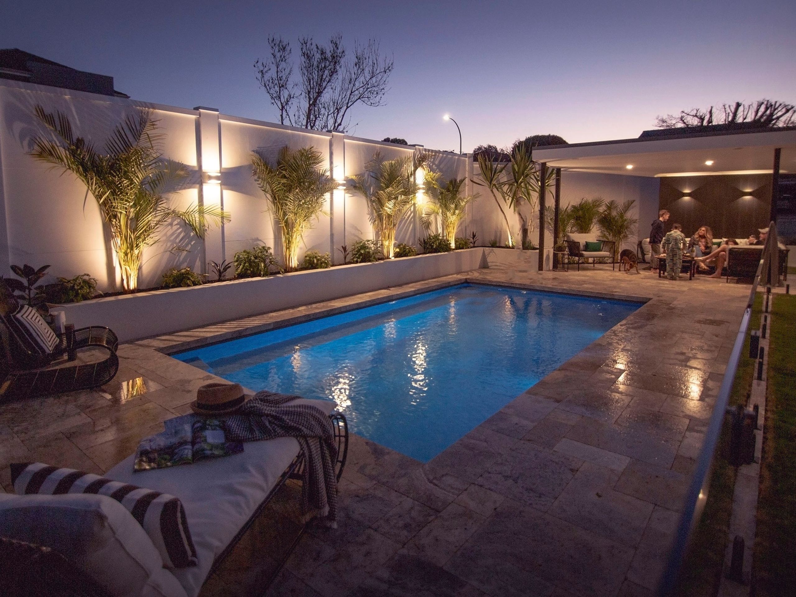 Create a welcoming outdoor area with lights 