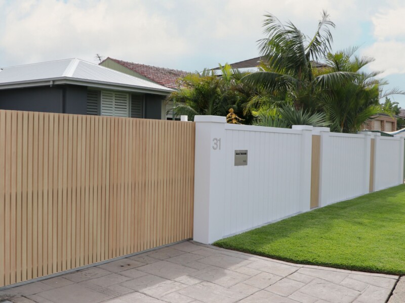 EstateWall front wall with external wall capping and post tops is customised with panelling.