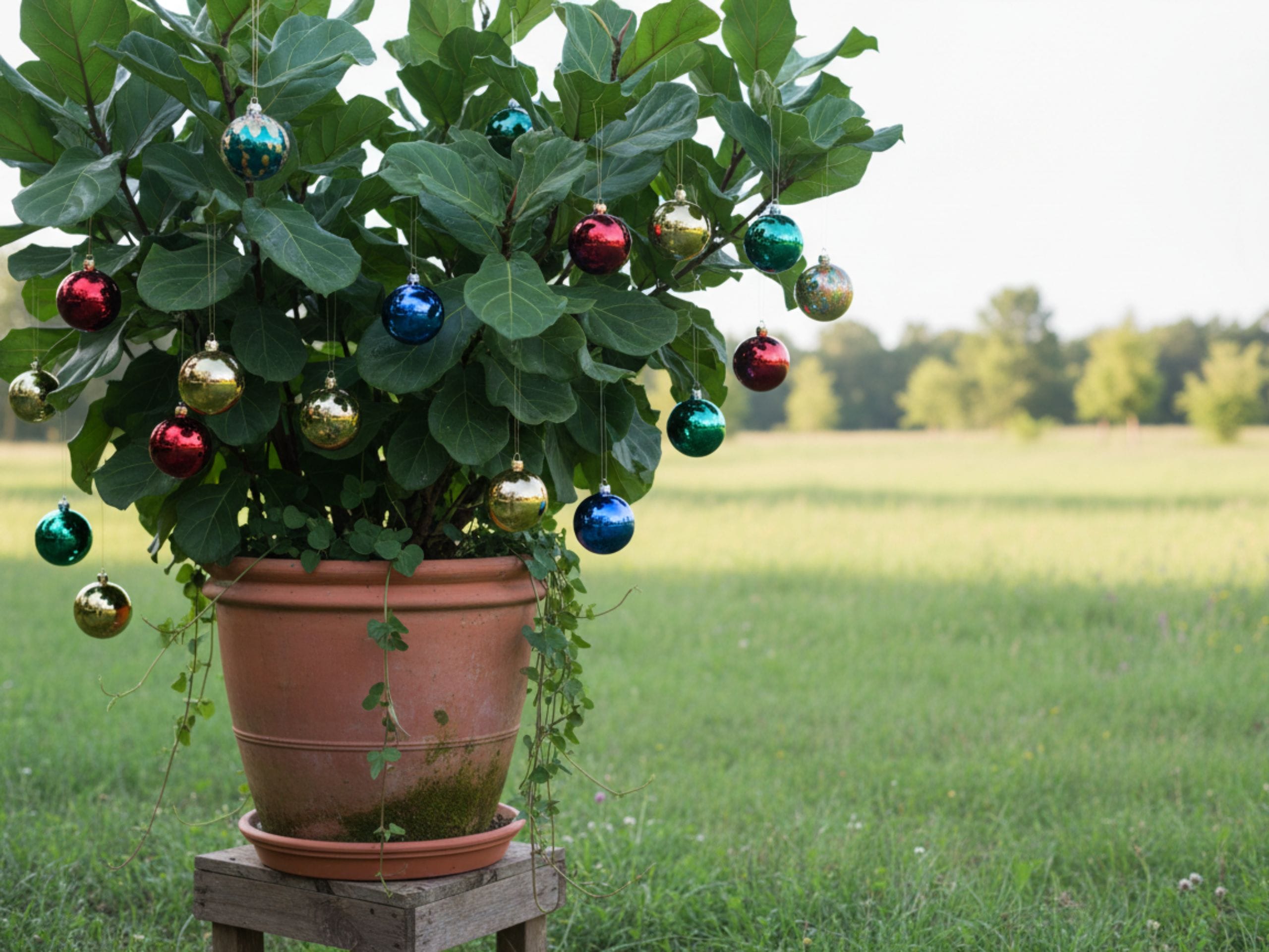 An outdoor Christmas tree is a quick effective festive transformation