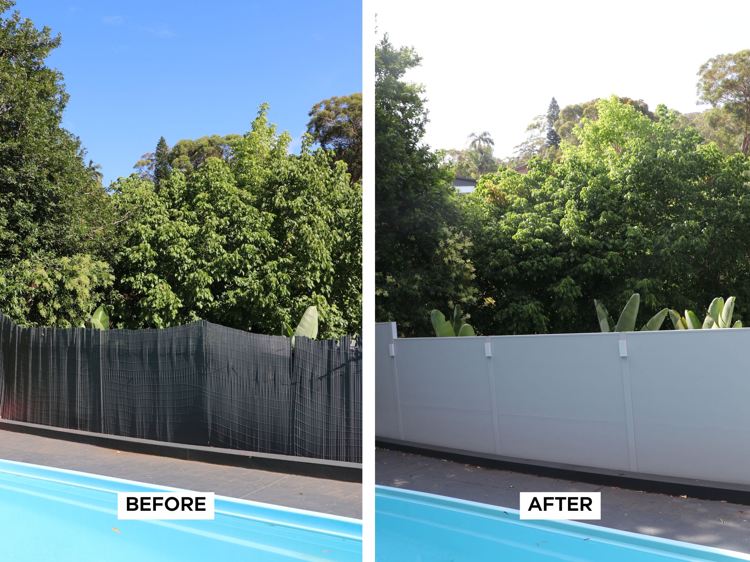 A brand new pool safety fence is sometimes all that's needed to transform a backyard