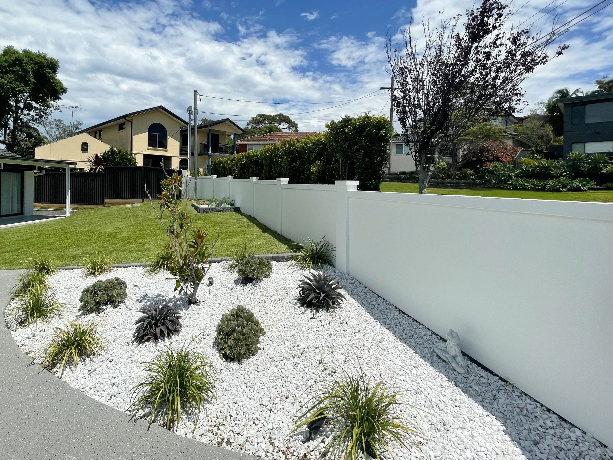 White stones and succulents are a match made in landscaping heaven