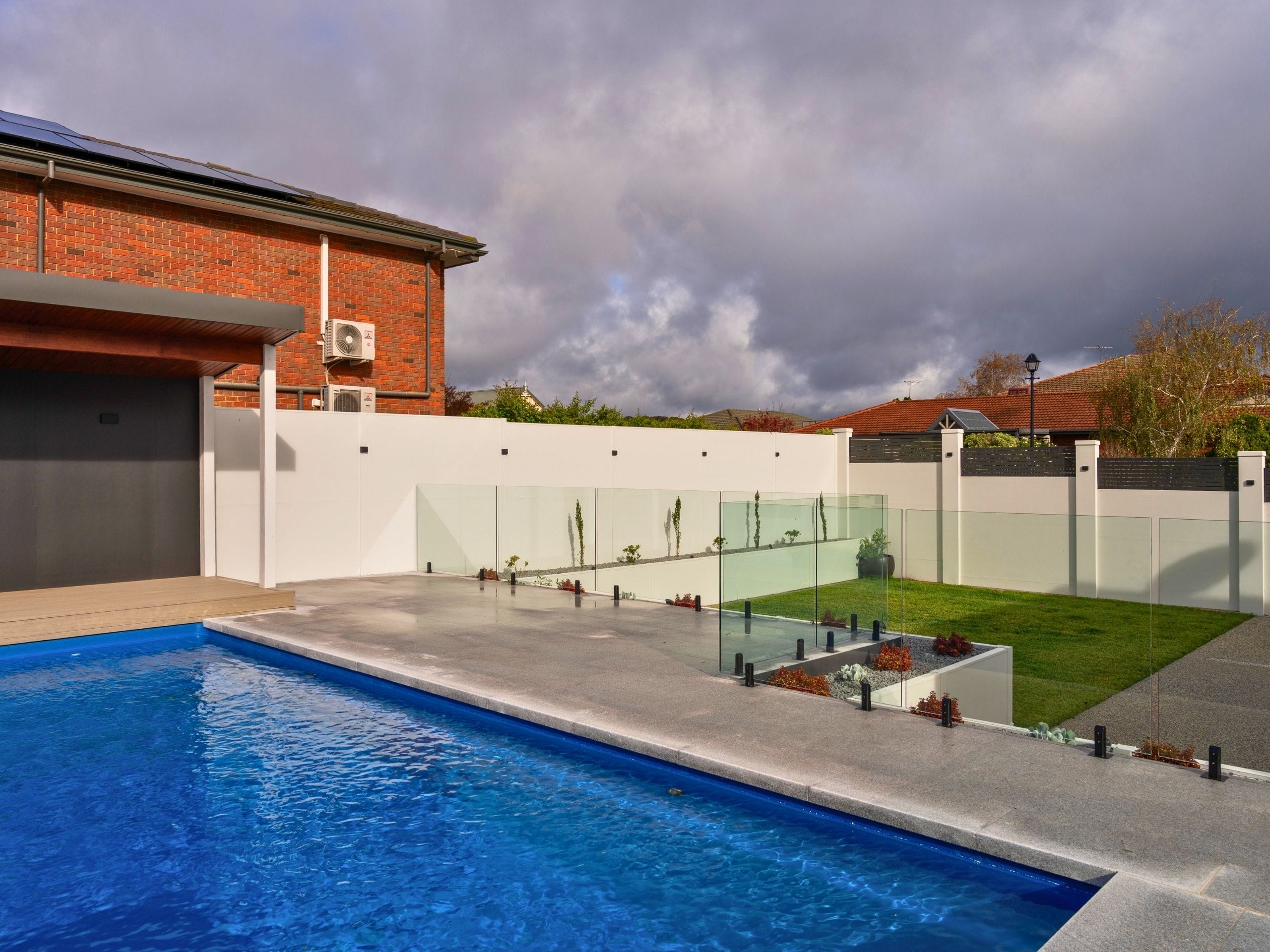 This premium Melbourne fence showcases the premium finish and design flexibility possible with TrendWall, EstateWall and TerraFirm