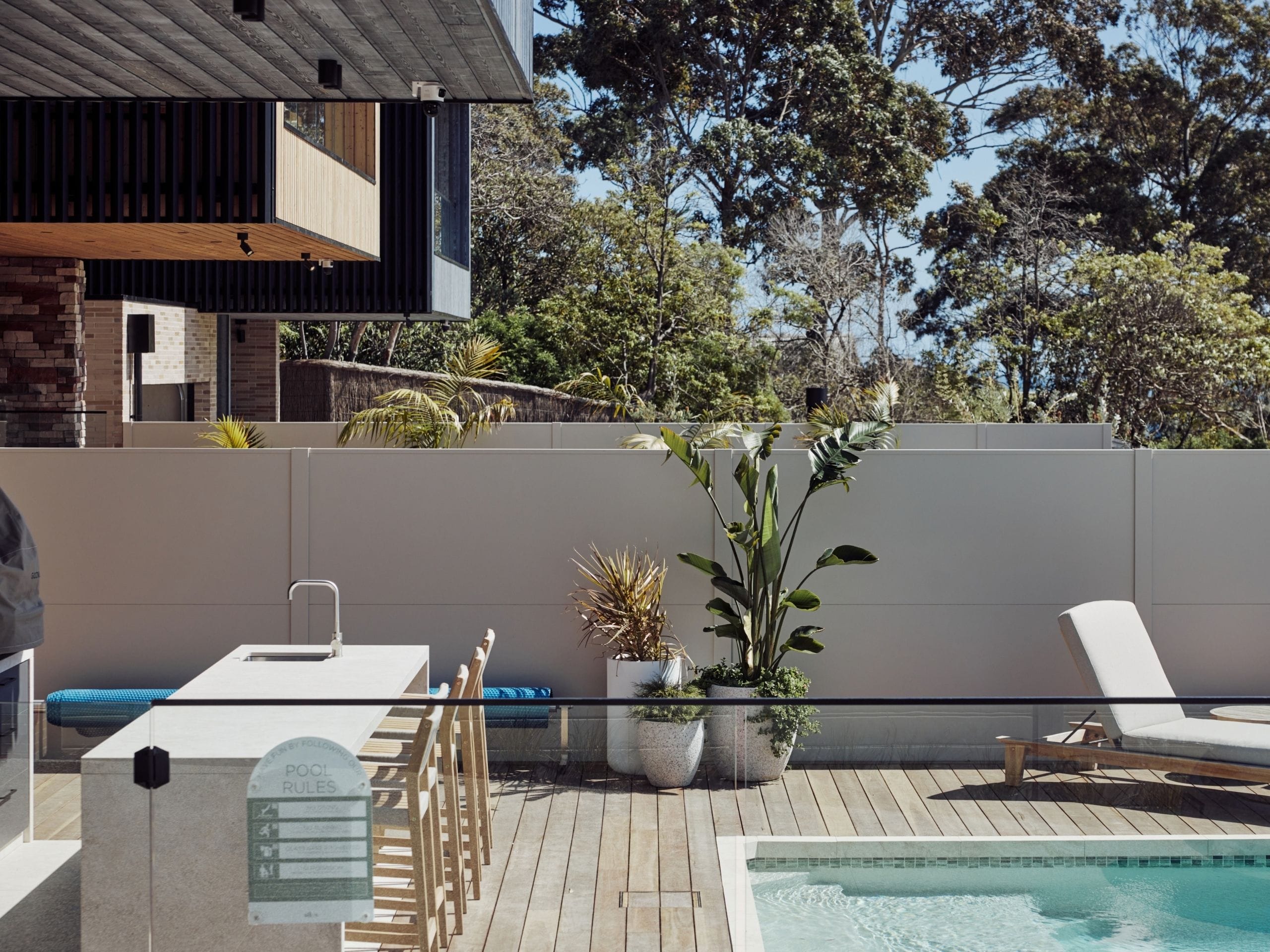TrendWall® was installed as boundary and poolside fencing across all five homes